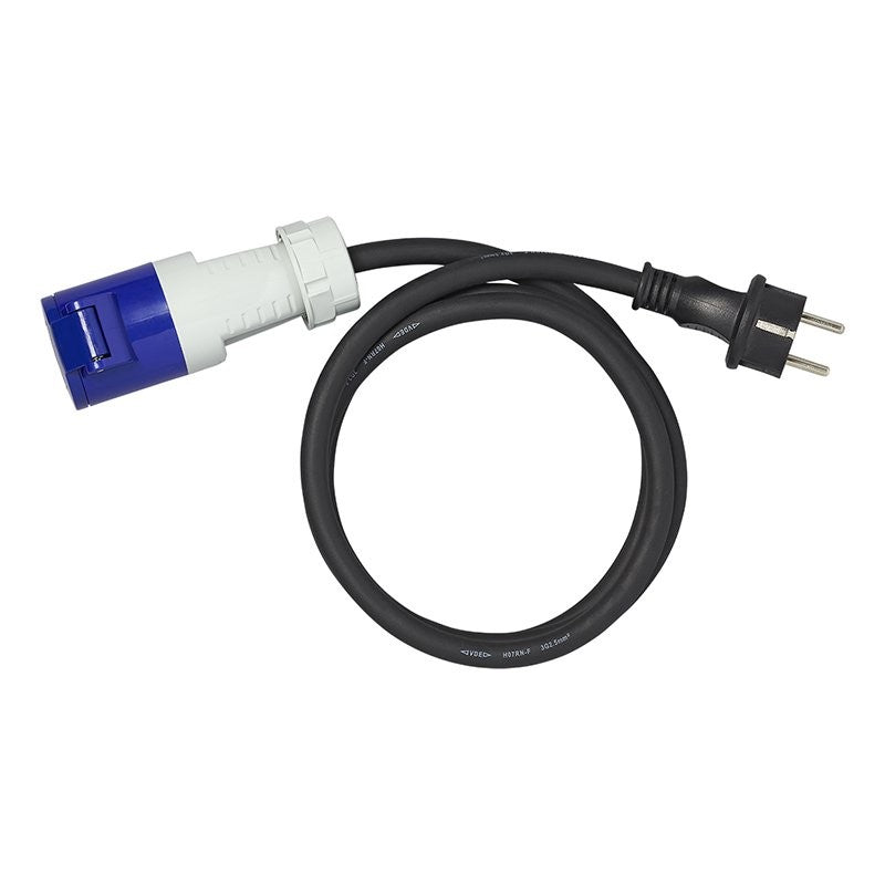 Câble adaptateur 150cm 3x2,5mm² fiche Schuko vers prise CEE