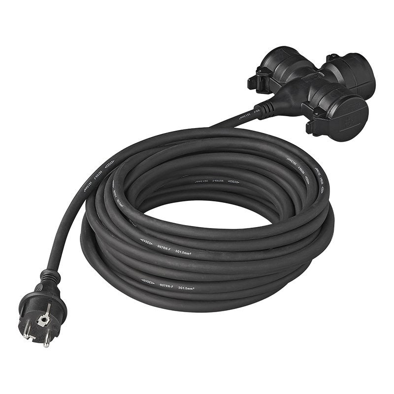 Rallonge triple prise Schuko 10M 3x 2,5 mm²