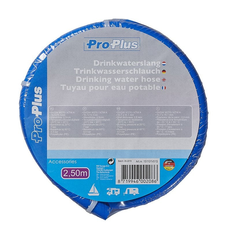 Tuyau pour eau potable bleu 2,50M / Ø10x15mm