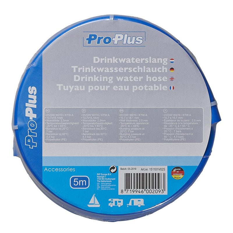 Tuyau pour eau potable bleu 5,00M / Ø10x15mm