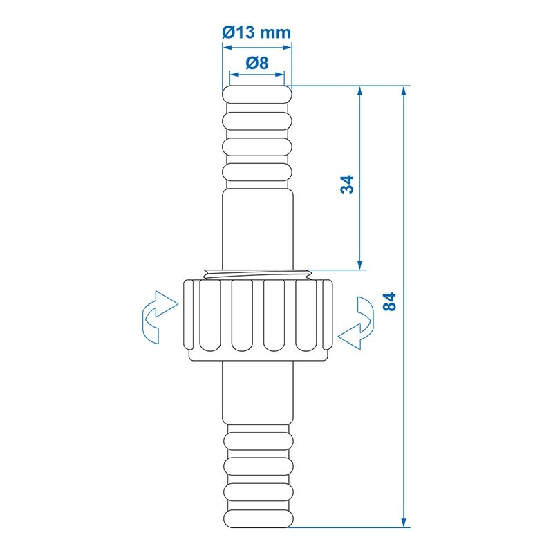 Raccord de tuyau d'eau 12mm dans blister