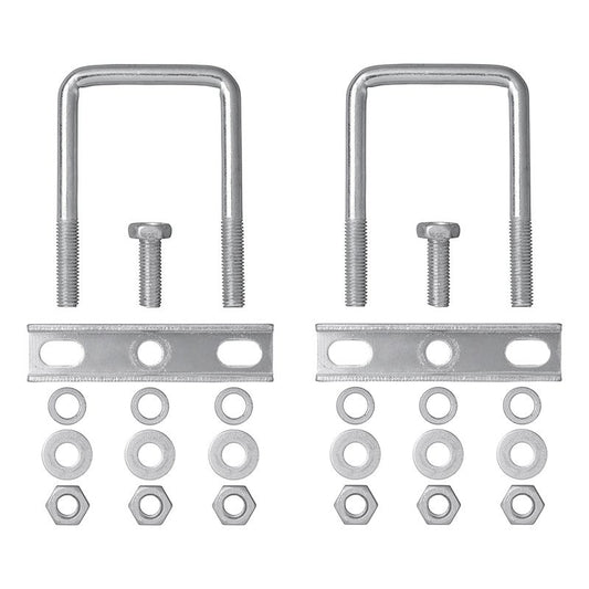 Etrier de fixation en U carré 60mm pour collier roue jockey - jeu de 2 pièces