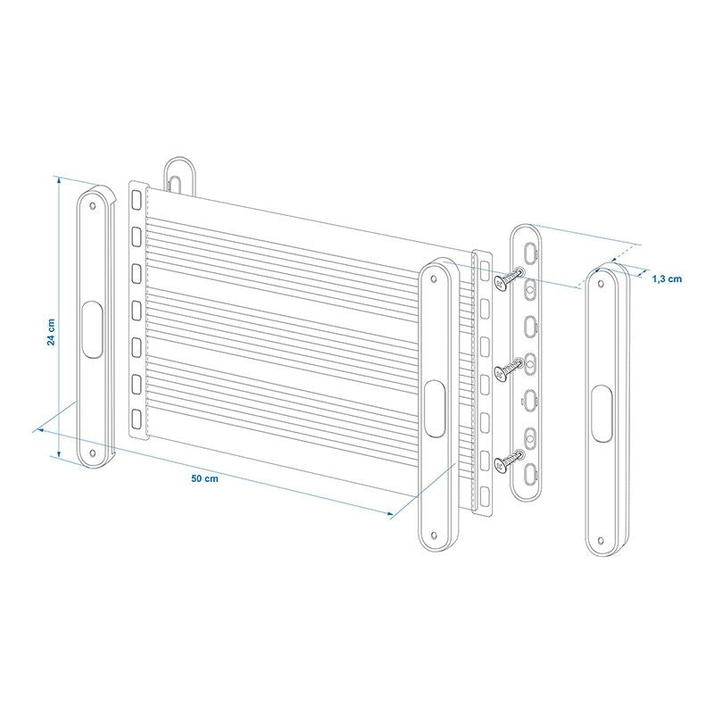 Filet de rangement élastique XL 45 x 26,5 cm avec support en plastique