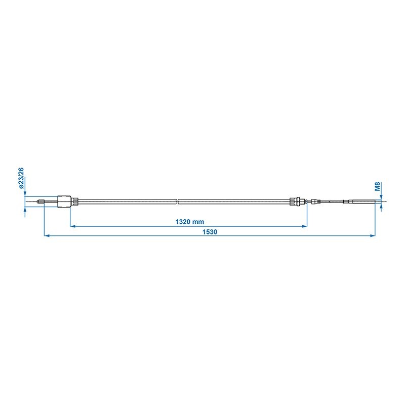 Cable de frein remorque 1320 à1530mm cloche Ø26mm convient à AL-KO inf 97