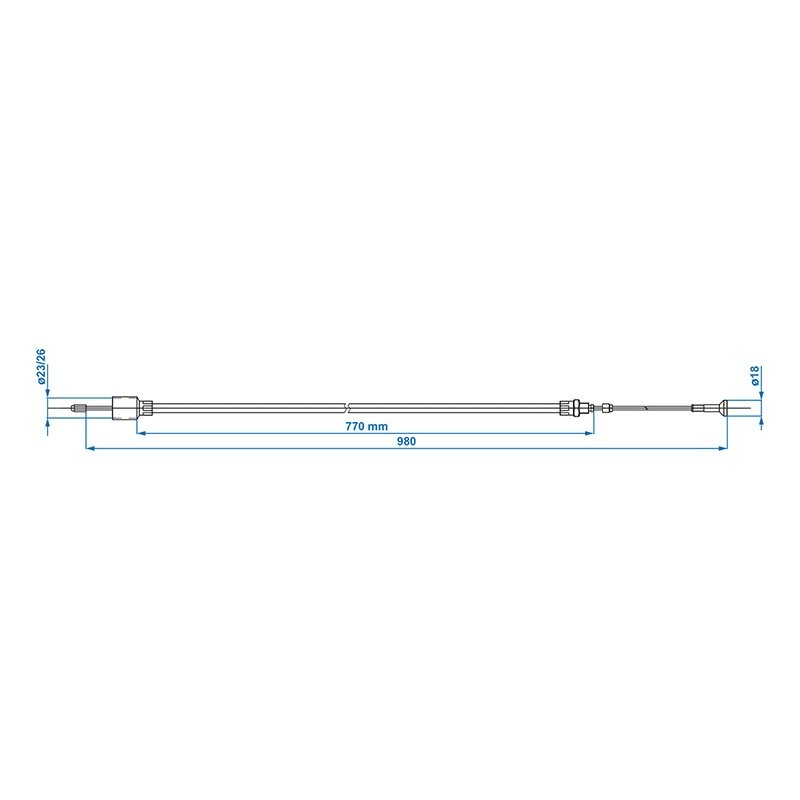 Câble de frein remorque 770/980mm cloche Ø26mm convient à AL-KO > '97