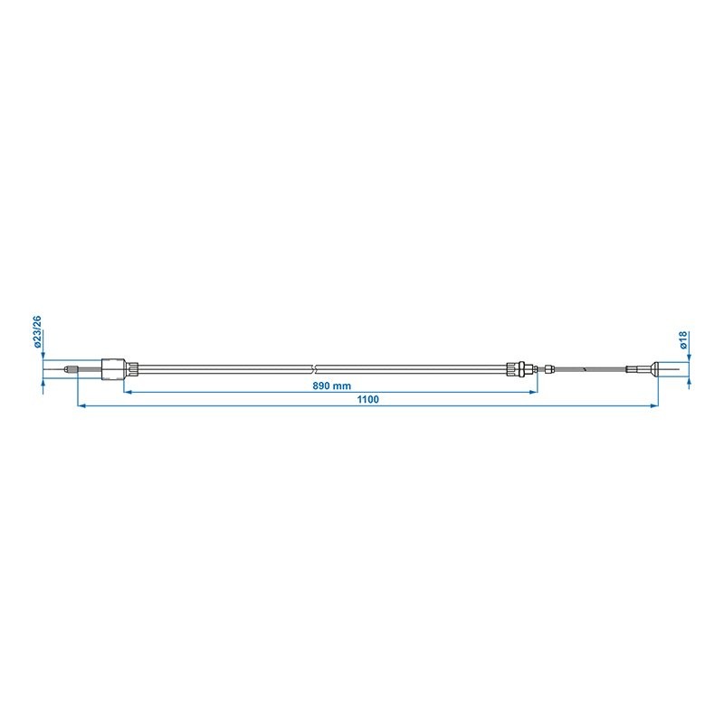 Câble de frein remorque 890/1100mm cloche Ø26mm convient à AL-KO > '97
