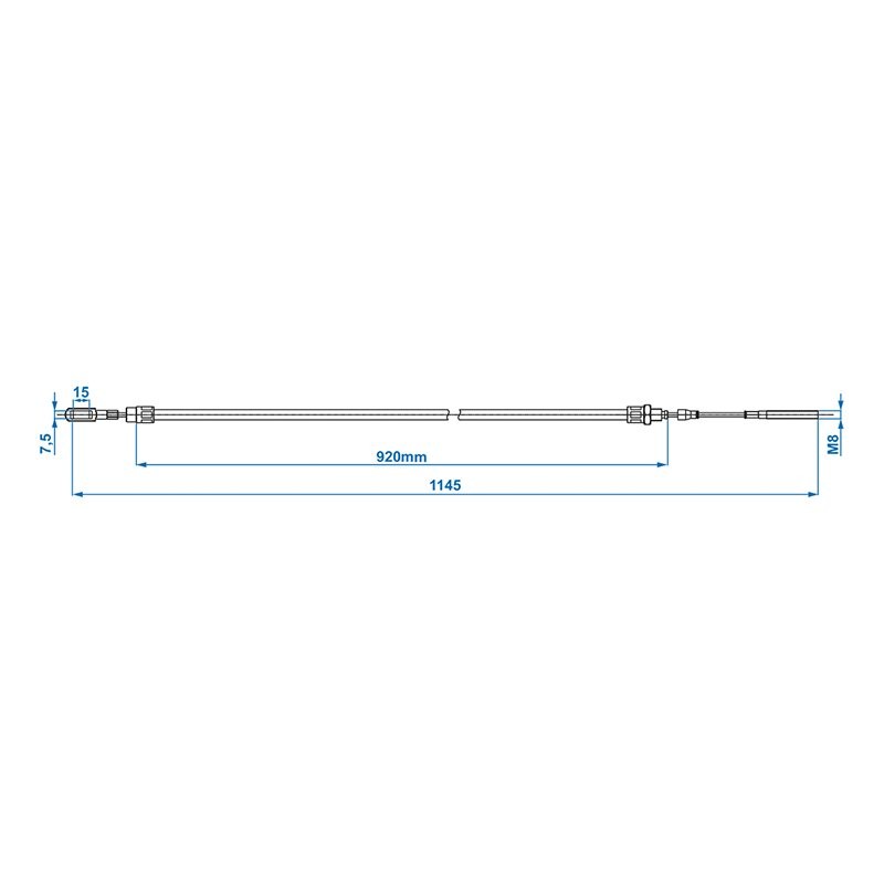 Câble de frein remorque avec un oeil pour AL-KO 20888004 (920 mm / 1145 mm )