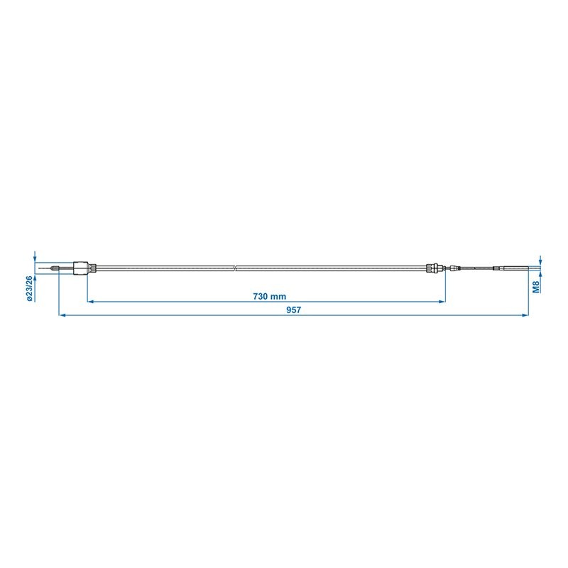 Câble de frein remorque 730/957mm cloche Ø26mm convient à BPW