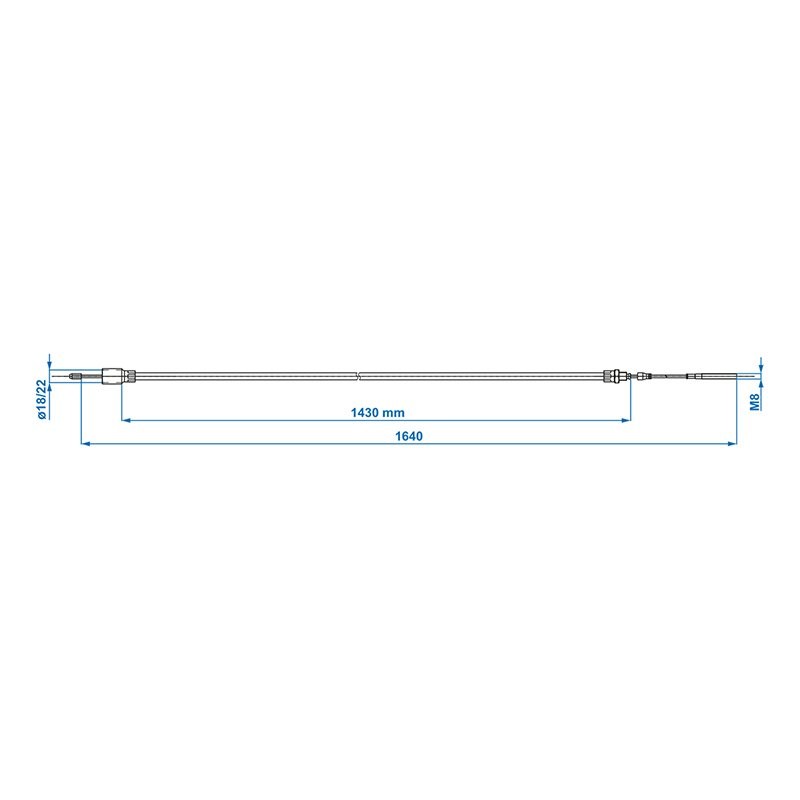 Câble de frein remorque 1430/1640mm cloche Ø22mm convient à Knott/Schlegl/Nieper/Avonride/BPW