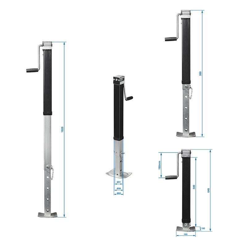 Support de remorque télescopique Heavy Duty SH64/3500kg