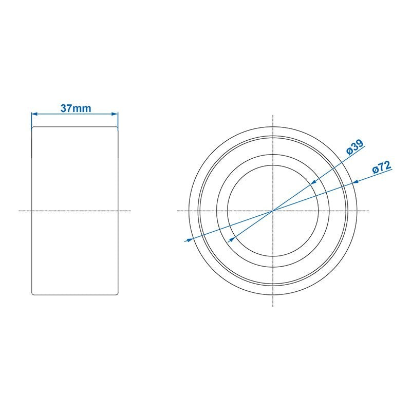 Roulement compact 39/72x37mm universel