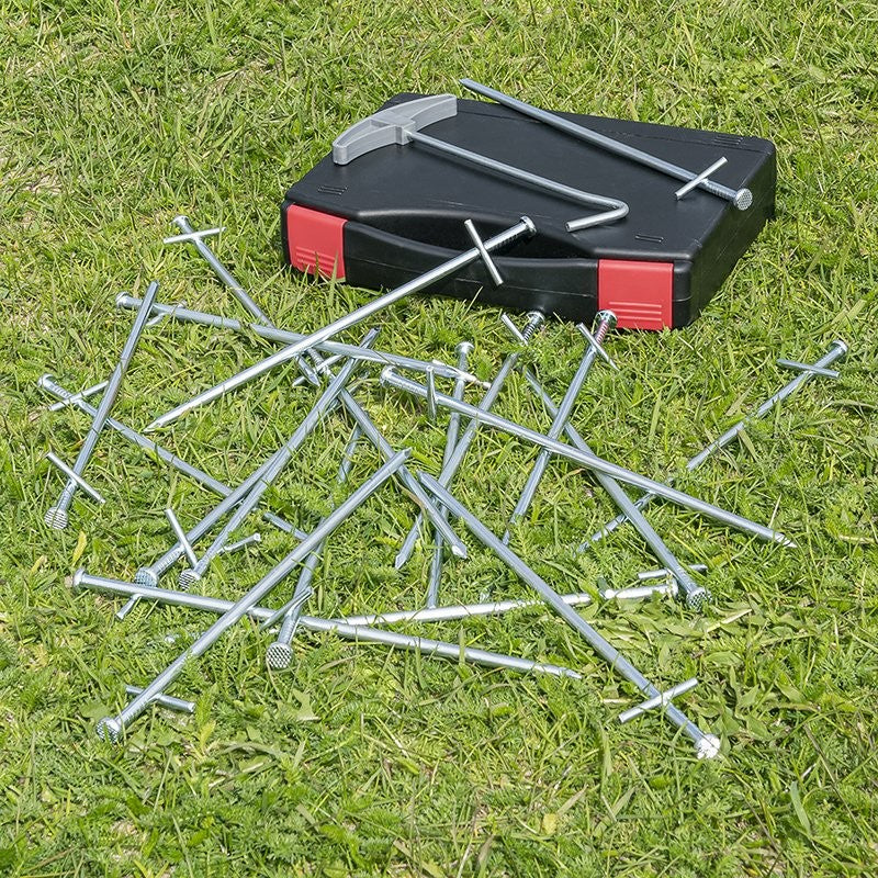 Piquet roche 23 cm en métal avec croix a souder - jeu de 20 pcs dans un coffret