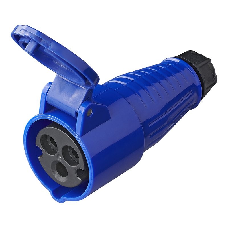 Prise CEE 16A boîtier plastique fixe bleu