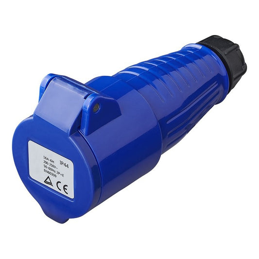 Prise CEE 16A boîtier plastique fixe bleu