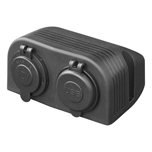 Kit de montage en saillie : prise 12V + chargeur rapide USB type A + C 2 voies 3A