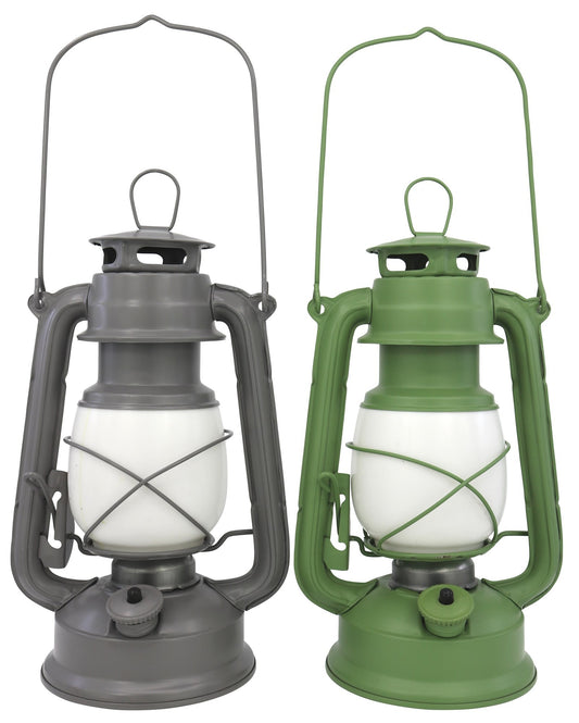 Lampe tempête 24 cm à Led FLAMME |Gris