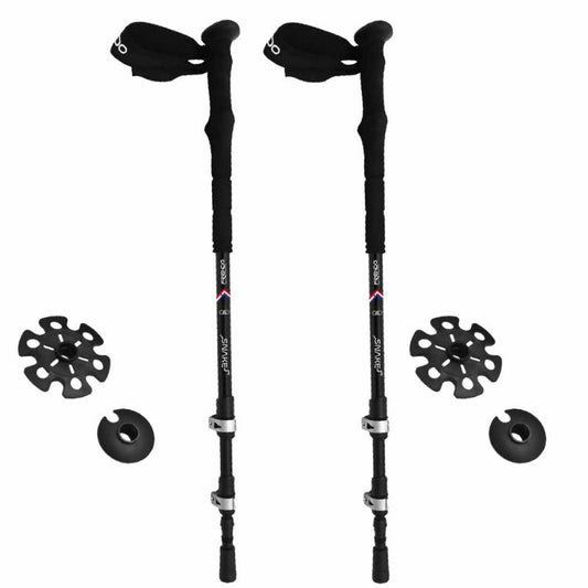 Paire de bâtons de randonnée télescopiques pour débutants