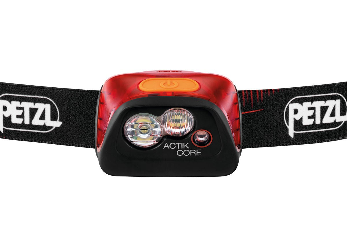 Lampe frontale 450 lumens rechargeable PETZL ACTIK CORE Rouge
