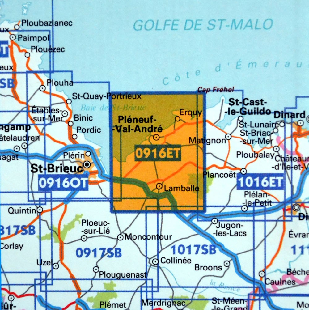 Carte IGN erquy val andre lamballe 0916ET série Top 25