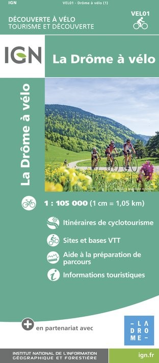 Carte vélo Drôme à vélo IGN cyclotourisme