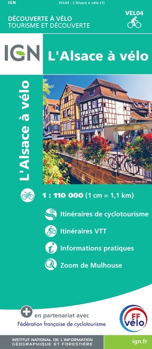 Carte vélo Alsace à Vélo IGN cyclotourisme