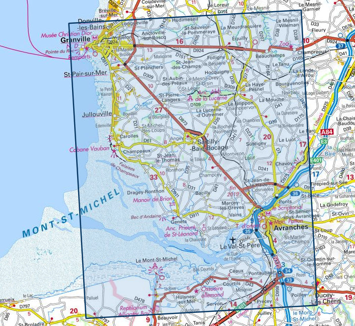 Carte IGN Avranches Granville Mont Saint-Michel 1215ET série Top 25