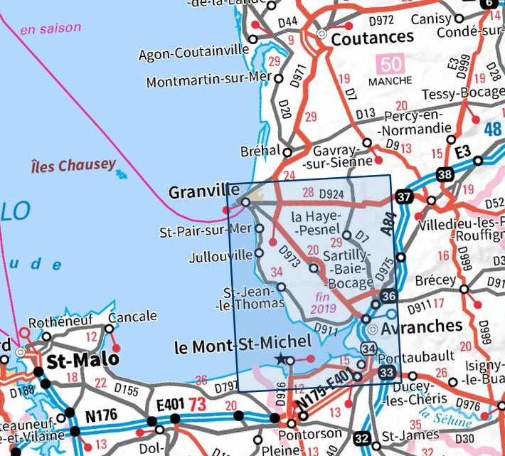 Carte IGN Avranches Granville Mont Saint-Michel 1215ET série Top 25