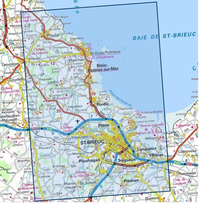 Carte IGN saint brieuc 0916OT série Top 25