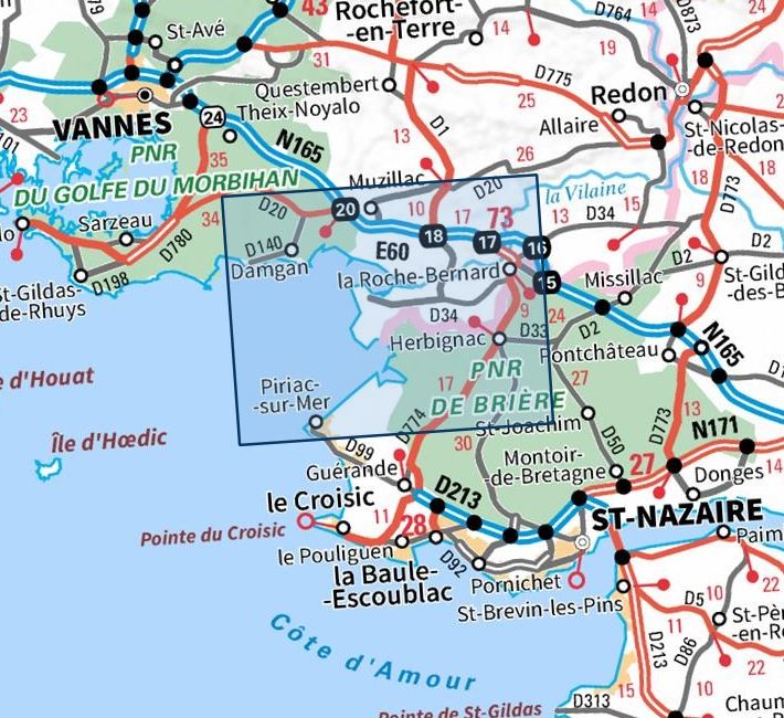 Carte IGN la roche bernard 1022OT série Top 25