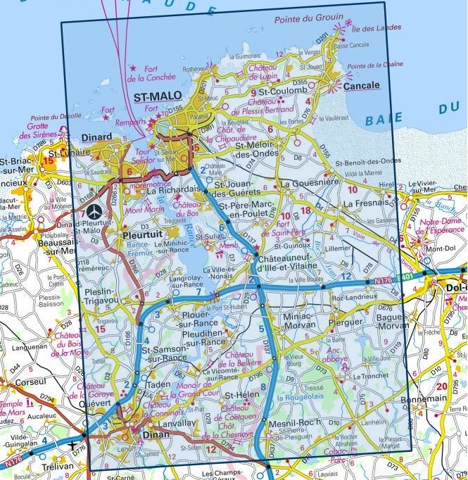 Carte IGN saint malo dinard dinan 1116ET série Top 25