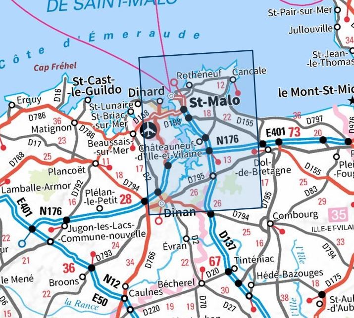 Carte IGN saint malo dinard dinan 1116ET série Top 25
