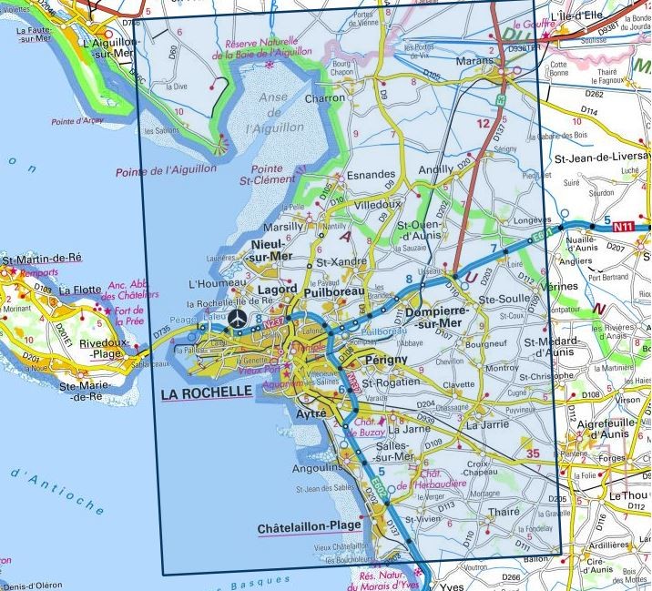 Carte IGN la rochelle Anse de l'Aiguillon 1329ET série Top 25