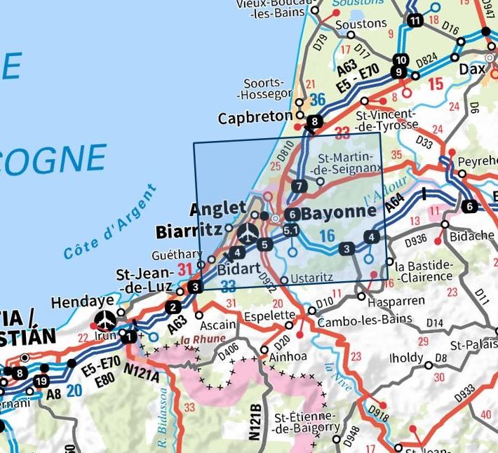 Carte IGN bayonne anglet biarritz 1344OT série Top 25