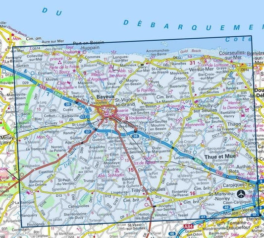 Carte IGN bayeux arromanches les bains plages debarquement 1512OT série Top 25