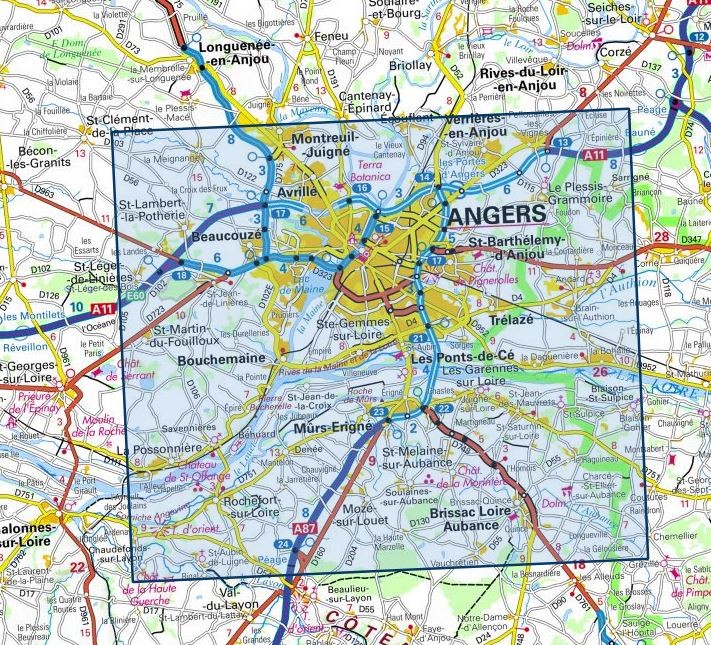 Carte IGN angers 1522ET série Top 25