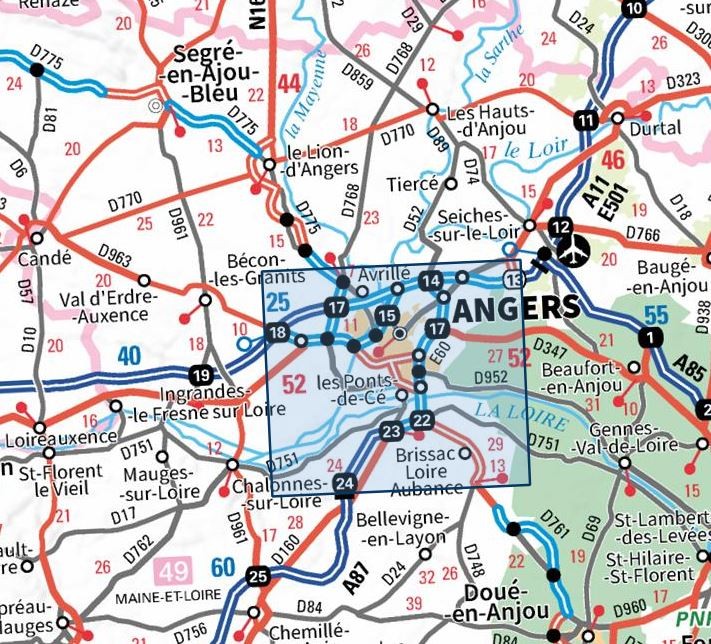 Carte IGN angers 1522ET série Top 25