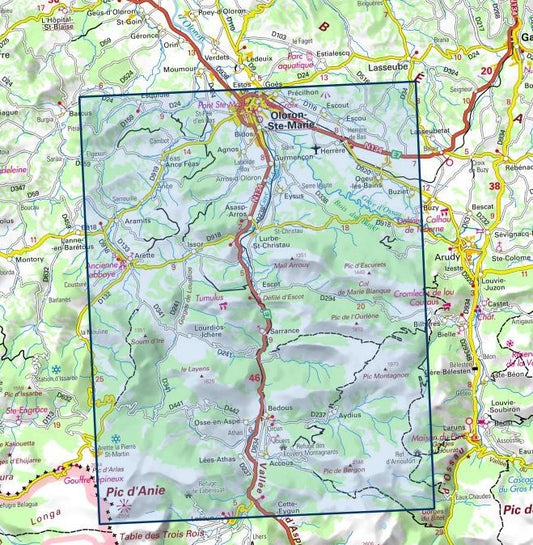 Carte IGN oloron sainte marie vallee aspe 1546OT série Top 25
