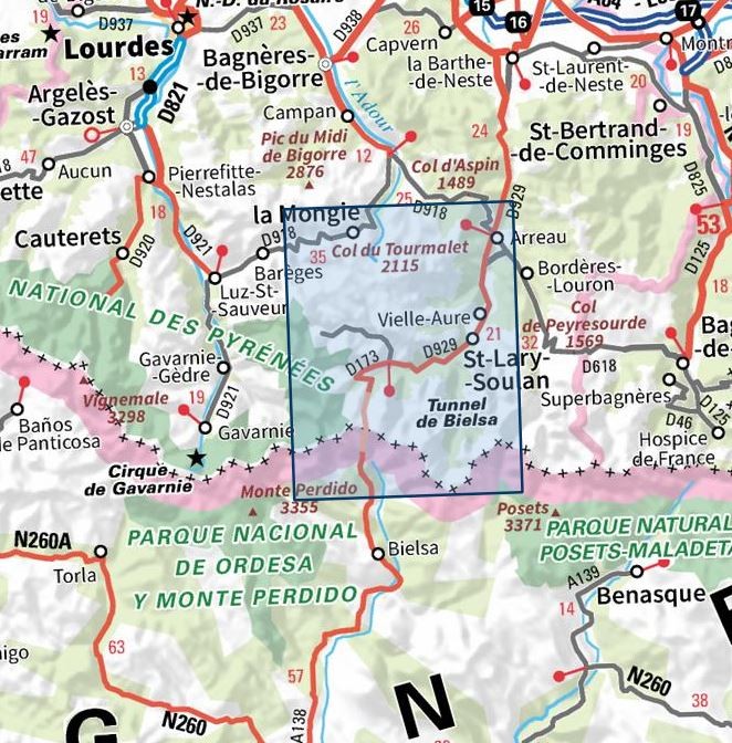 Carte IGN neouvielle vallee aure 1748ET série Top 25