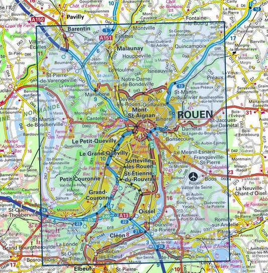 Carte IGN rouen forets rouennaises parc bouches seine normande 1911ET série Top 25