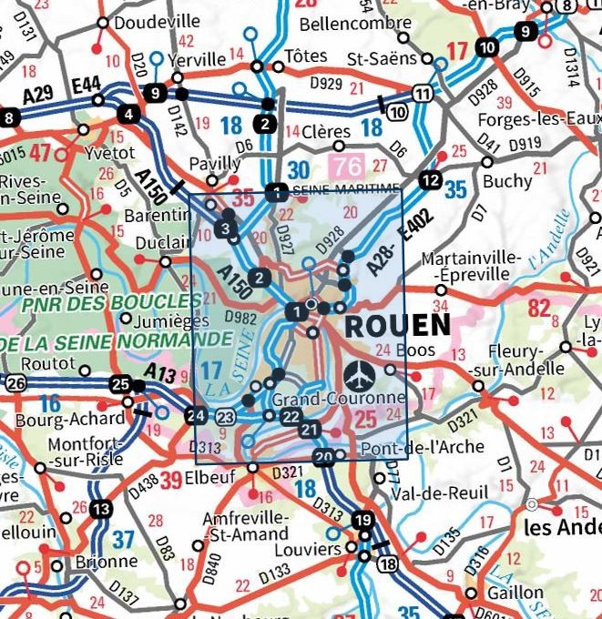 Carte IGN rouen forets rouennaises parc bouches seine normande 1911ET série Top 25