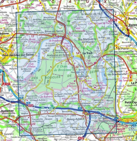 Carte IGN foret brotonne trait maulevrier parc de brotonne 1911OT série Top 25