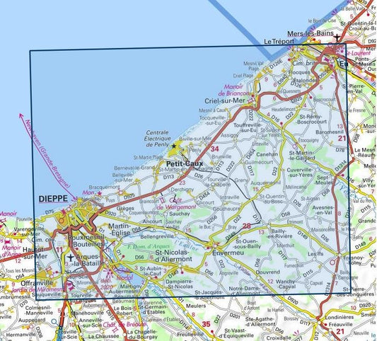 Carte IGN dieppe eu foret arques 2008OT série Top 25