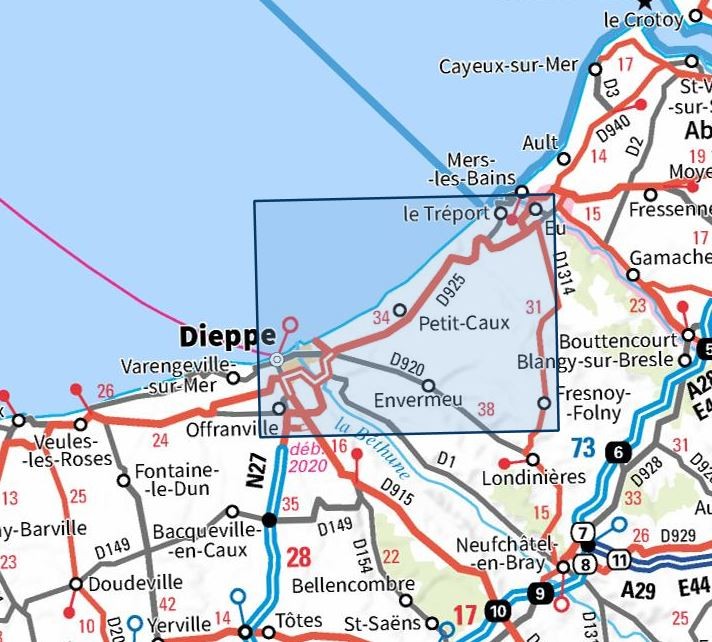 Carte IGN dieppe eu foret arques 2008OT série Top 25