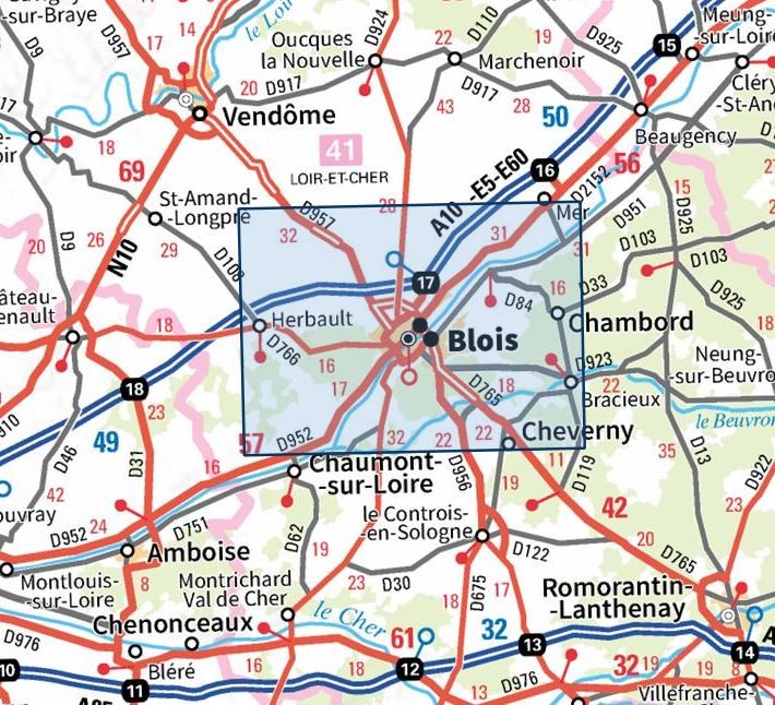 Carte IGN blois chambord cheverny 2121OT série Top 25