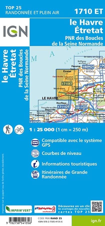 Carte IGN le havre 1710ET série Top 25