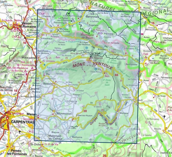 Carte IGN Mont Ventoux 3140ET série Top 25