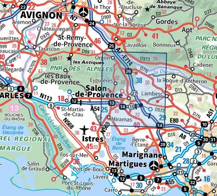 Carte IGN salon de provence miramas 3143OT série Top 25