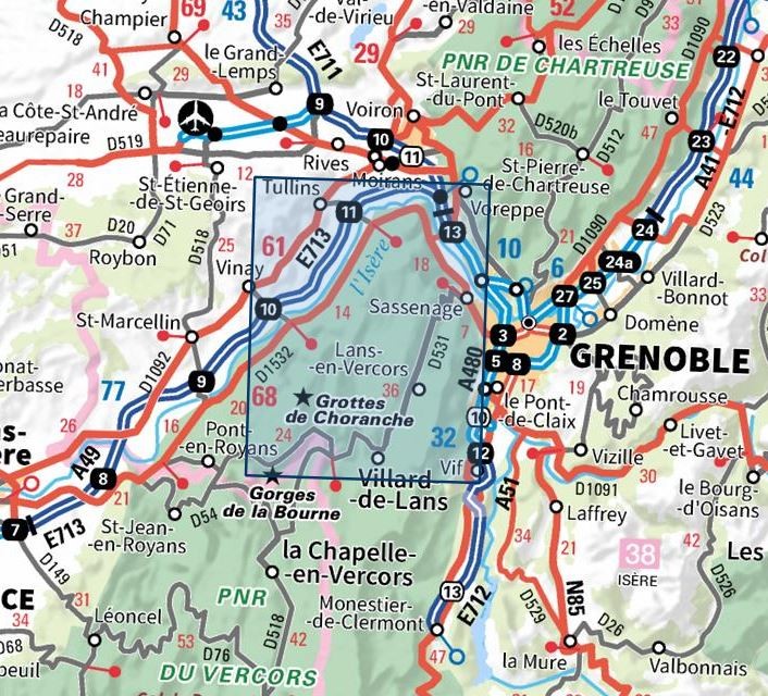 Carte IGN autrans gorges bourne parc national vercors 3235OT série Top 25