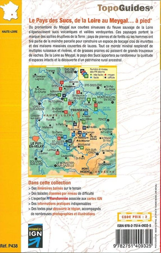 Le pays des sucs, de la loire au meygal | Topoguide FFRP