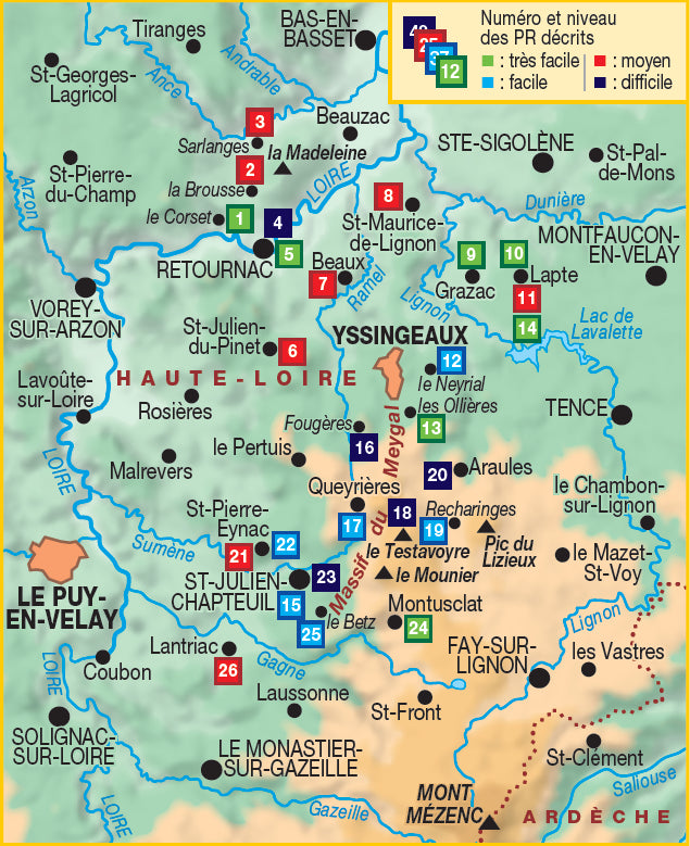 Le pays des sucs, de la loire au meygal | Topoguide FFRP